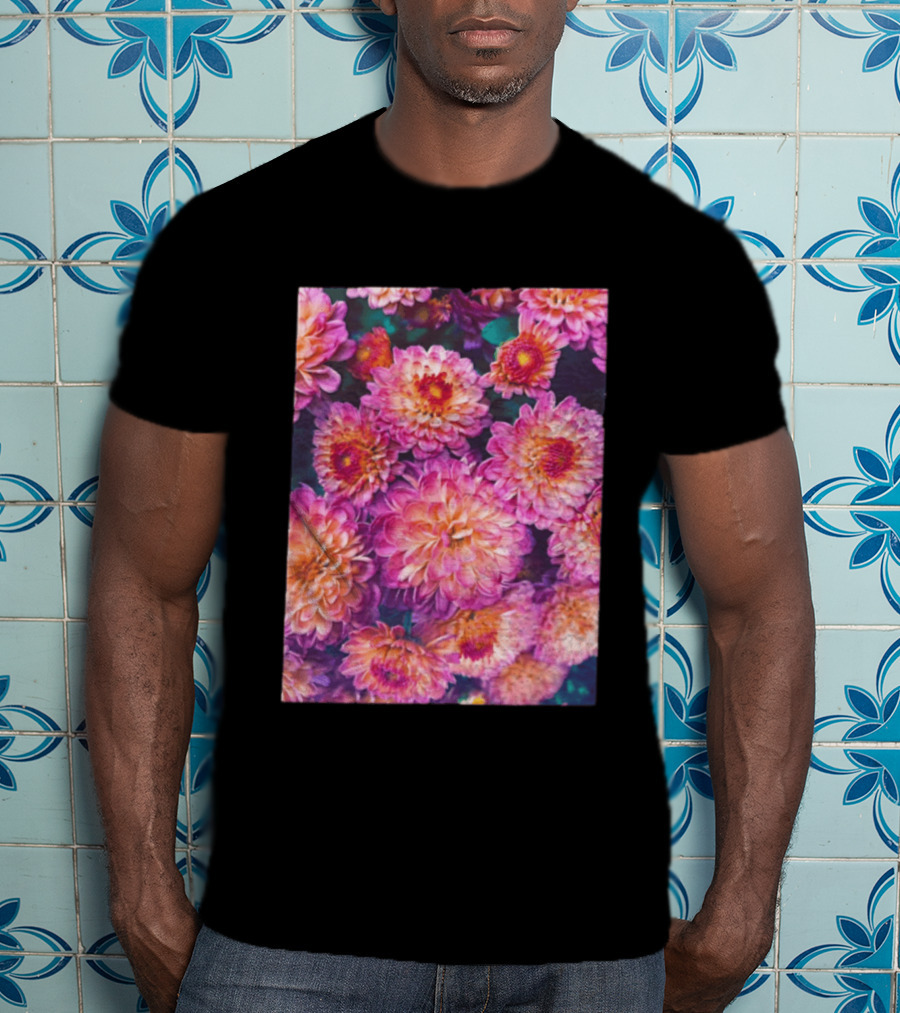 Many Pink And Orange Chrysanthemum Flowers In Full Bloom T-Shirt