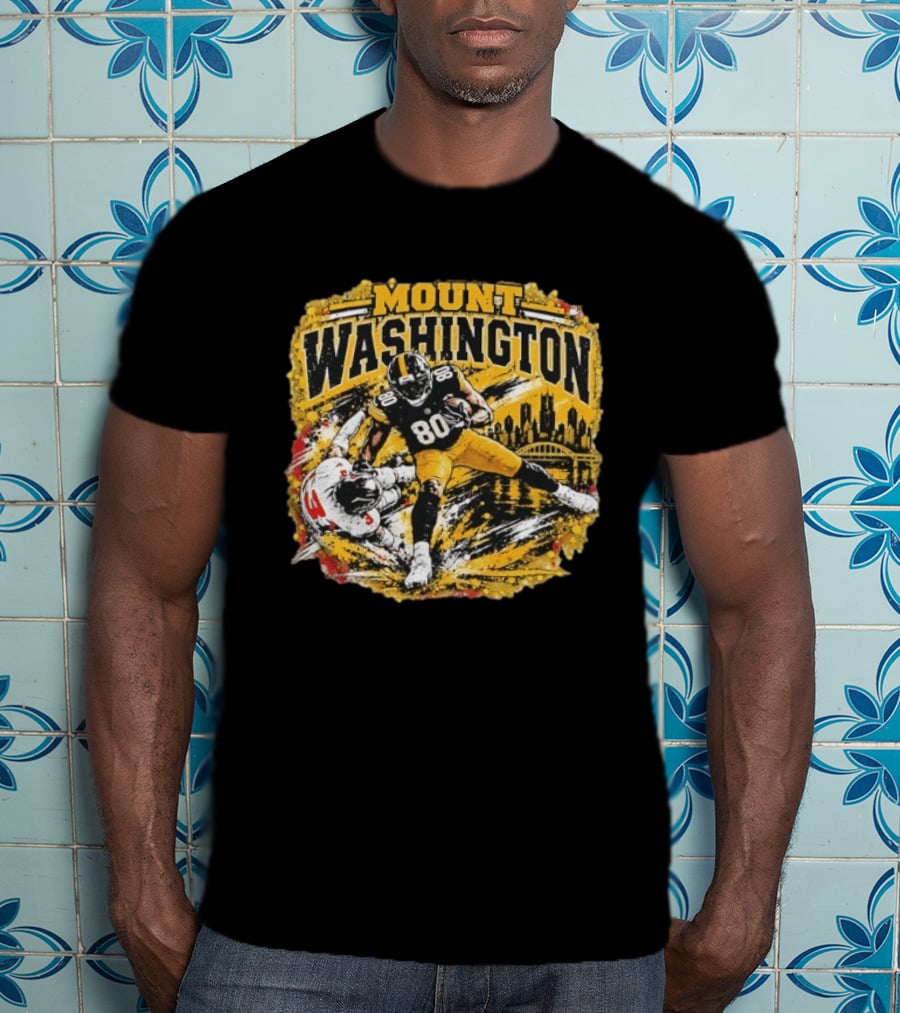 Mount Washington Pittsburgh Steelers 80 Football Distressed T-Shirt