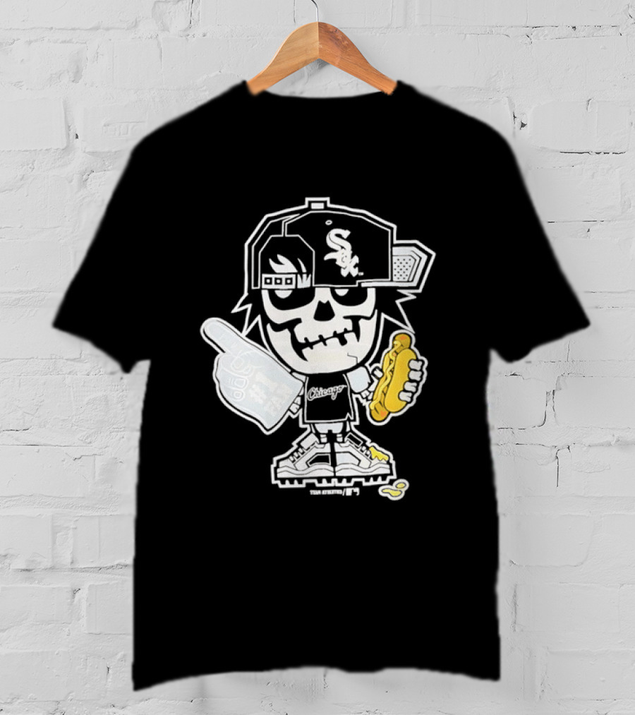 Chicago White Sox Skeleton No 1 Foam Finger Hot Dog Cap T-Shirt