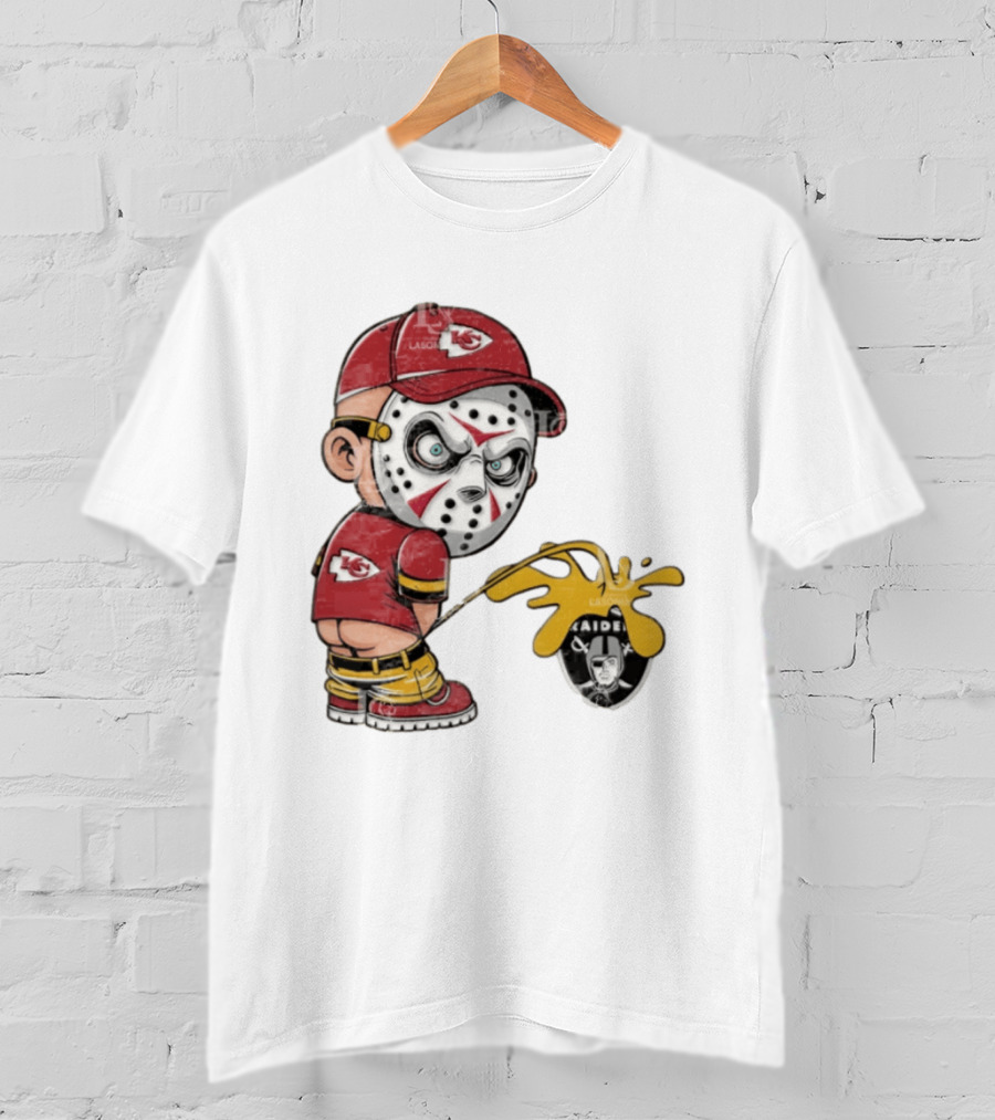 Kansas City Chiefs Jason Voorhees Pissing On Las Vegas Raiders T-Shirt