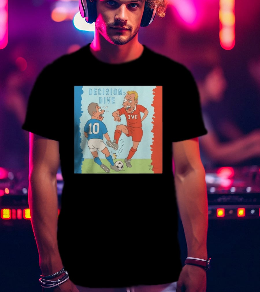 Decision Dive JVC Arsenal Football Cartoon Vintage Rivalry T-Shirt