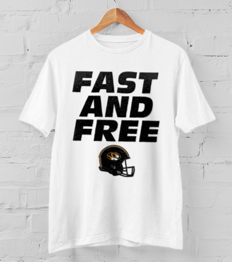 Missouri Tigers NCAA Football Fast And Free Helmet T-Shirt