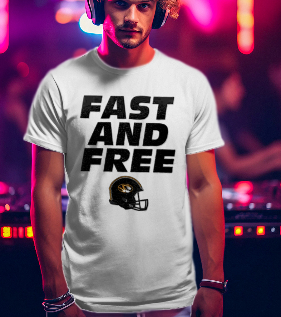 Missouri Tigers NCAA Football Fast And Free Helmet T-Shirt