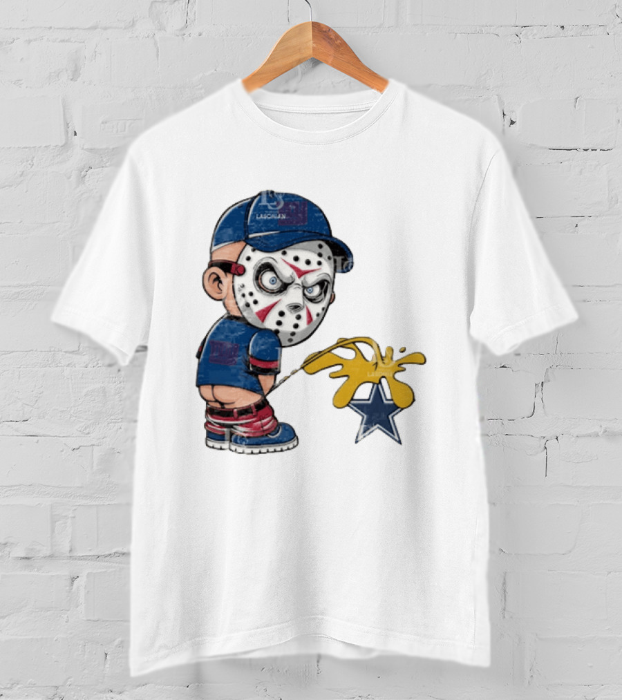 New York Giants Jason Voorhees Piss On Dallas Cowboys T-Shirt