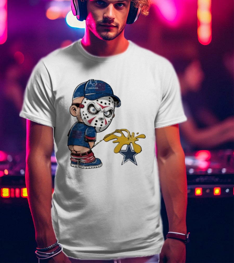 New York Giants Jason Voorhees Piss On Dallas Cowboys T-Shirt