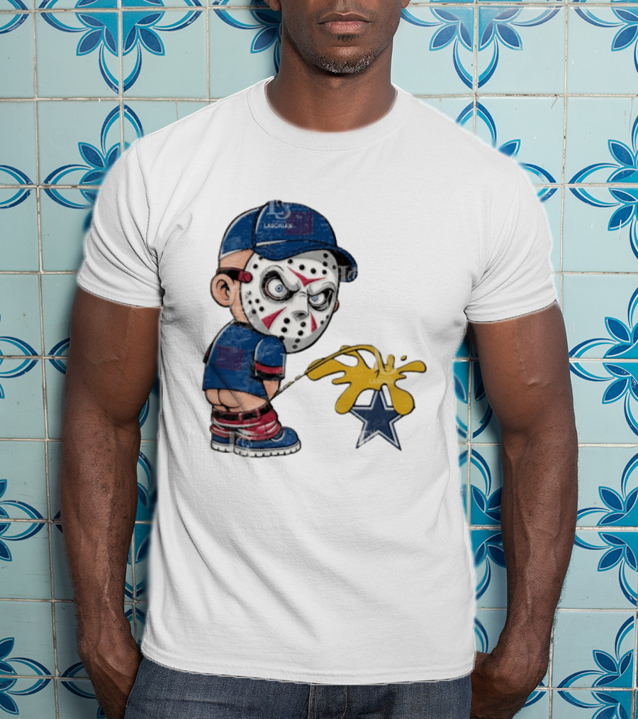 New York Giants Jason Voorhees Piss On Dallas Cowboys T-Shirt