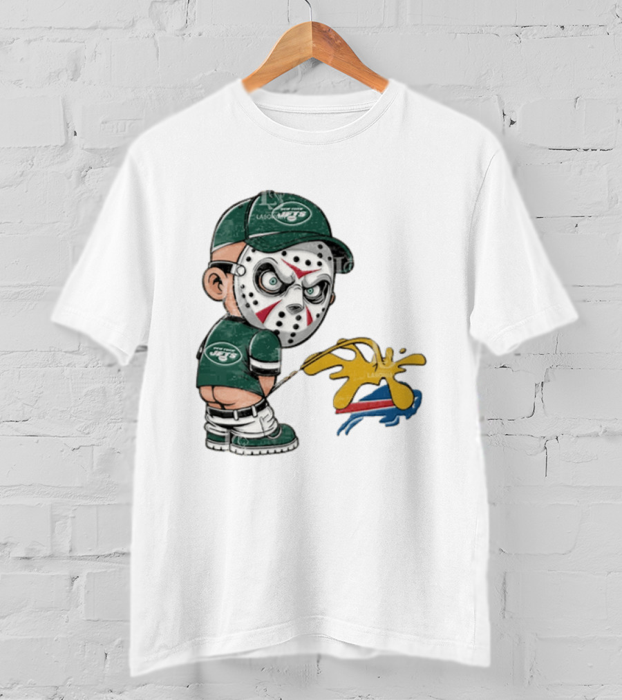 New York Jets Jason Voorhees Pissing On Buffalo Bills T-Shirt