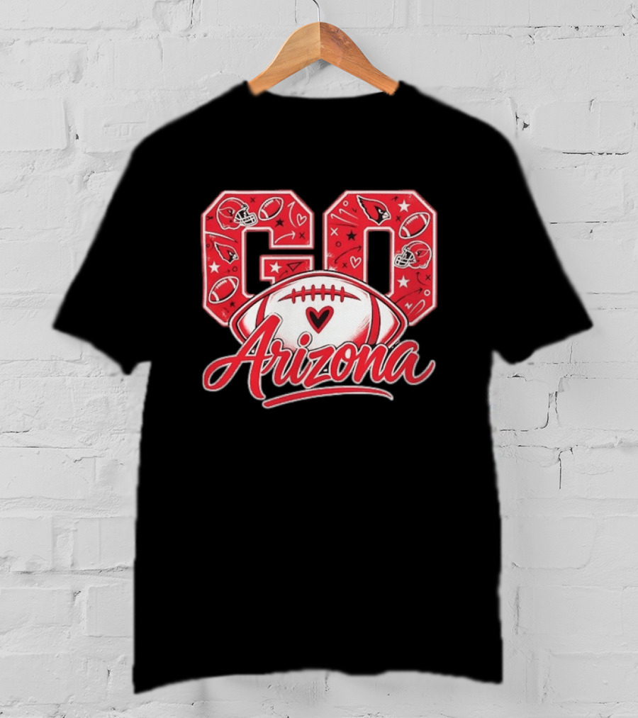 Arizona Cardinals Football Heart Go Fan Spirit T-Shirt
