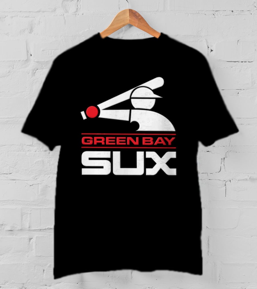 Green Bay Sux Chicago Political Baseball T-Shirt