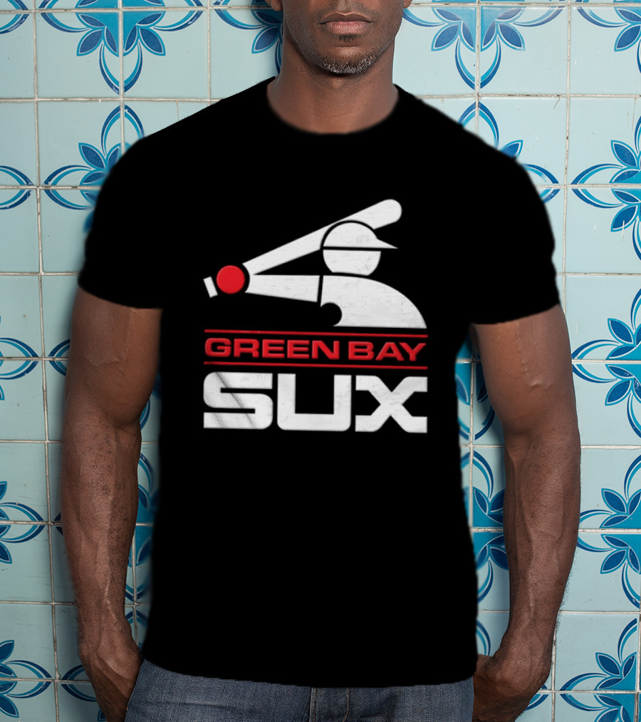 Green Bay Sux Chicago Political Baseball T-Shirt