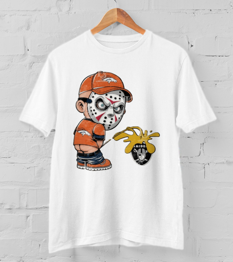 Denver Broncos Jason Voorhees Urinating On Las Vegas Raiders T-Shirt