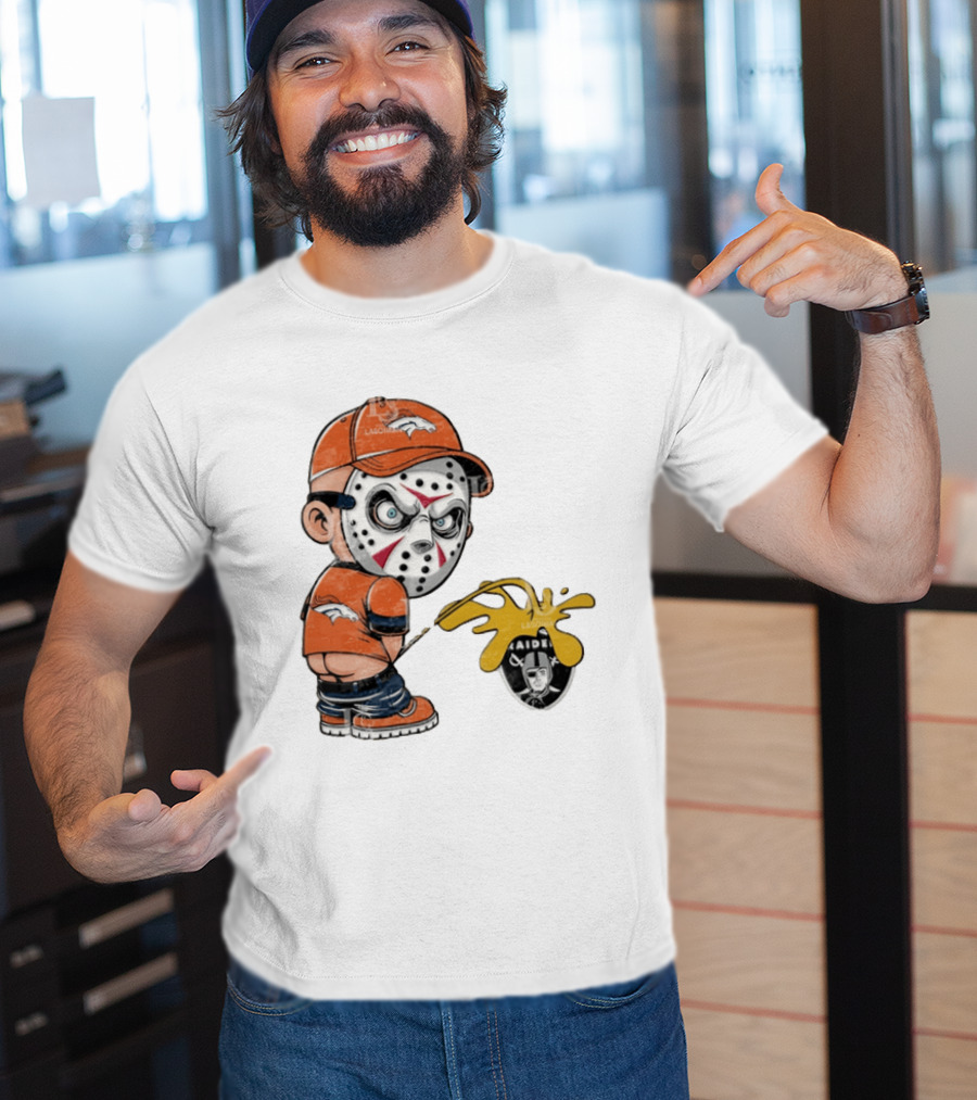 Denver Broncos Jason Voorhees Urinating On Las Vegas Raiders T-Shirt
