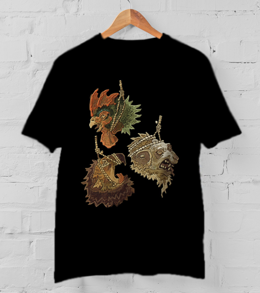 Three Severed Animal Heads With Nooses Vivid T-Shirt