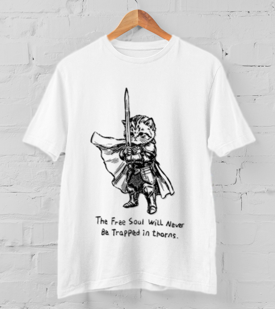 The Free Soul Will Never Be Trapped In Frames Raccoon Warrior T-Shirt