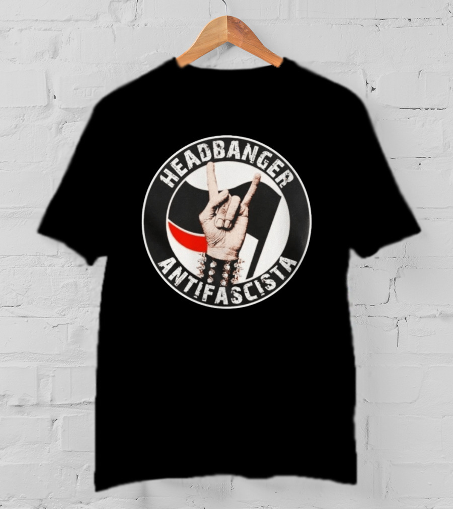 Headbanger Antifascista Antifa Heavy Metal Music T-Shirt