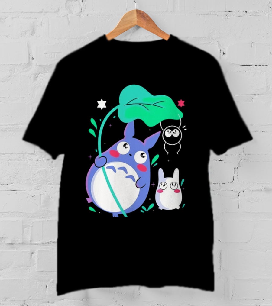 My Neighbor Totoro Soot Sprite Leaf Art Studio Ghibli Characters T-Shirt