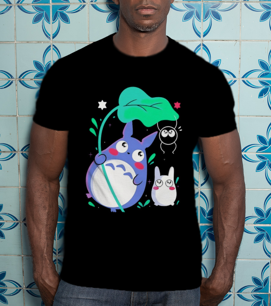 My Neighbor Totoro Soot Sprite Leaf Art Studio Ghibli Characters T-Shirt