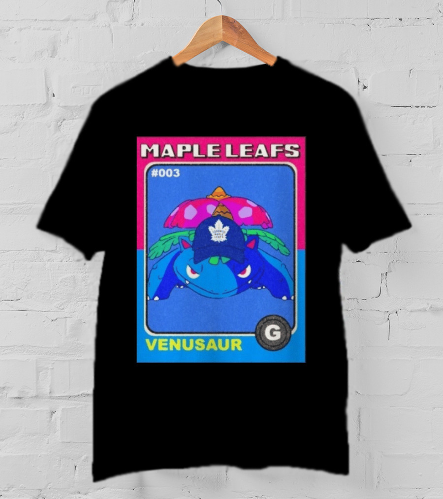 Venusaur Toronto Maple Leafs 003 Trading Card Blue Hat Edition T-Shirt