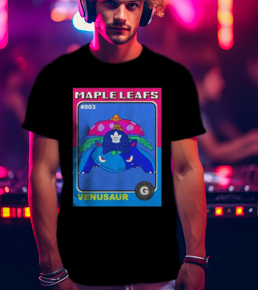 Venusaur Toronto Maple Leafs 003 Trading Card Blue Hat Edition T-Shirt