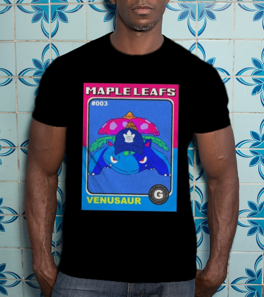 Venusaur Toronto Maple Leafs 003 Trading Card Blue Hat Edition T-Shirt