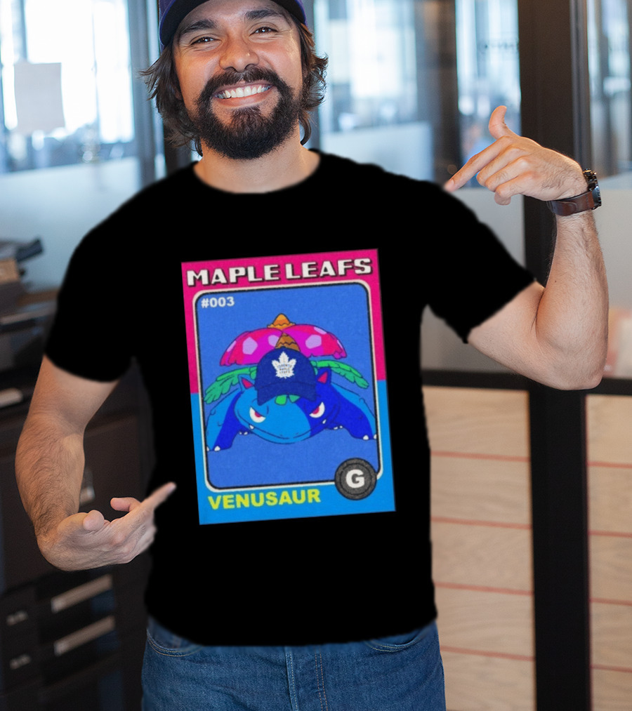 Venusaur Toronto Maple Leafs 003 Trading Card Blue Hat Edition T-Shirt