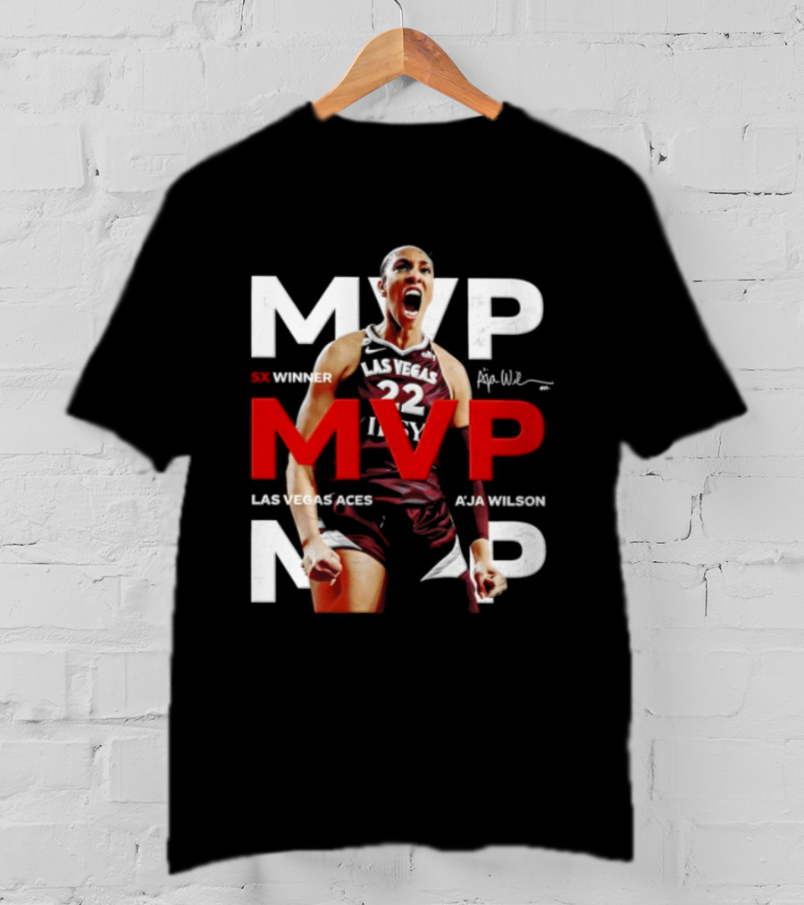 Las Vegas Aces A'ja Wilson 5X MVP Winner T-Shirt