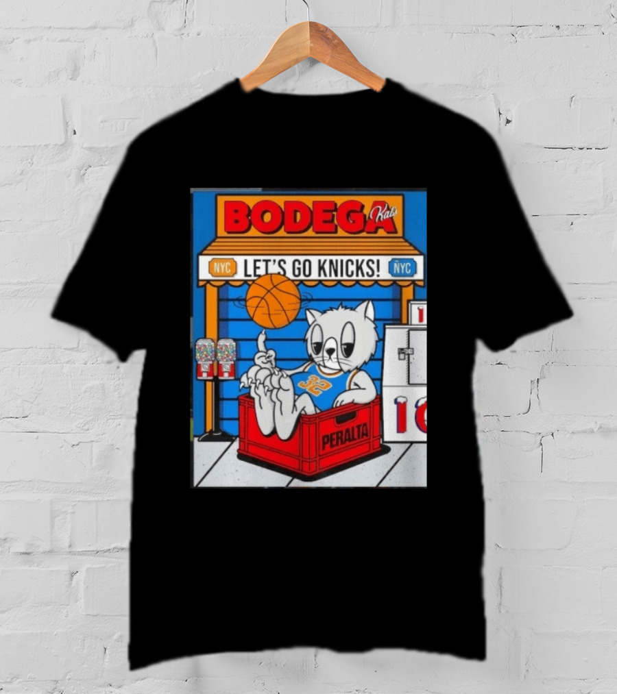 Bodega Kats NYC Let's Go Knicks No 32 Peralta Cat T-Shirt