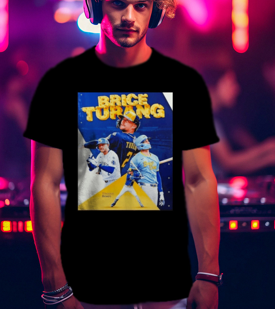 Brice Turang Milwaukee Brewers MLB Player Collage T-Shirt