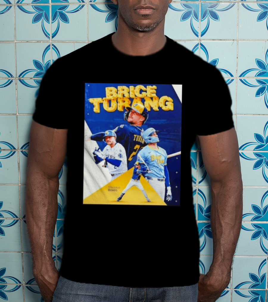 Brice Turang Milwaukee Brewers MLB Player Collage T-Shirt