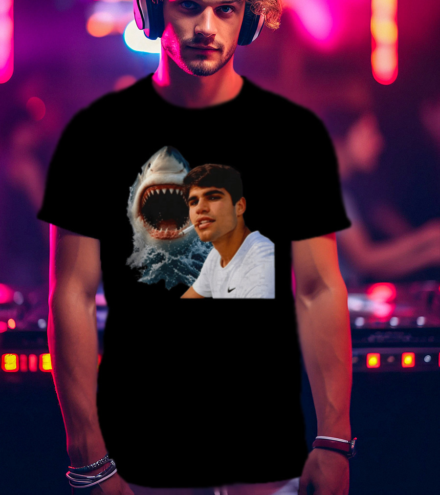 Carlos Alcaraz Smoking Shark Meme T-Shirt