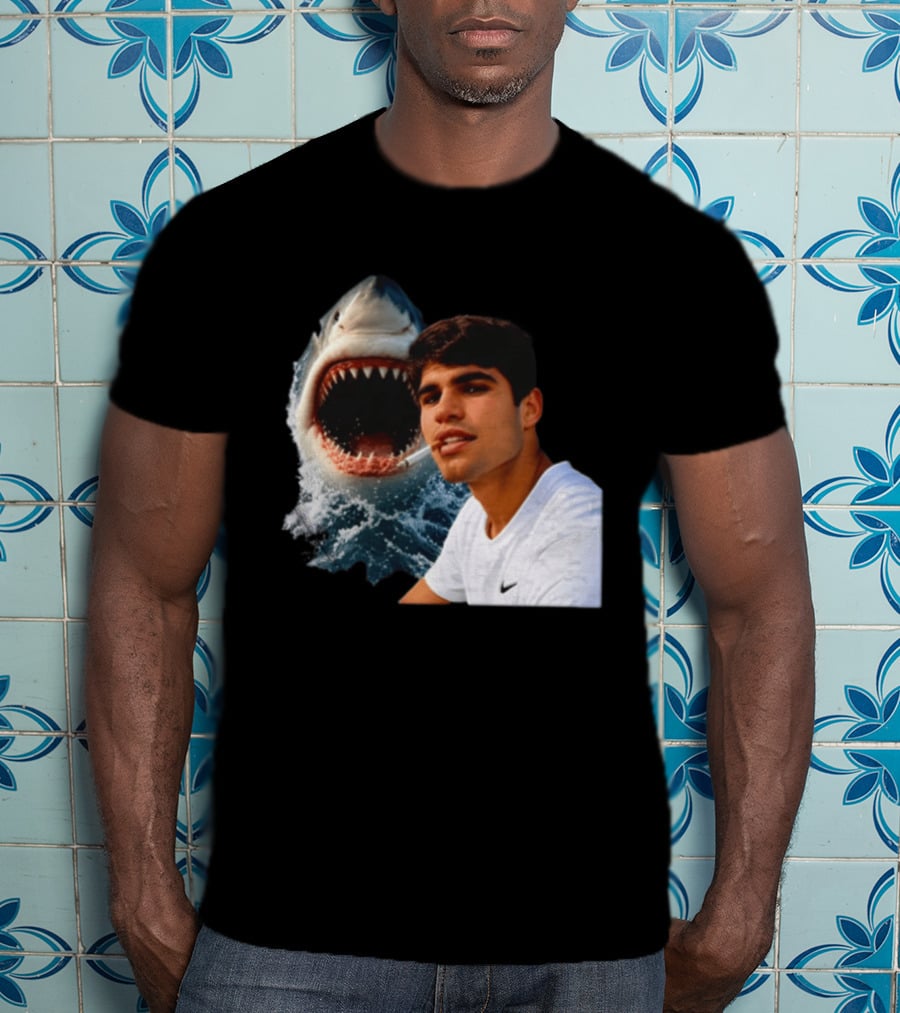 Carlos Alcaraz Smoking Shark Meme T-Shirt