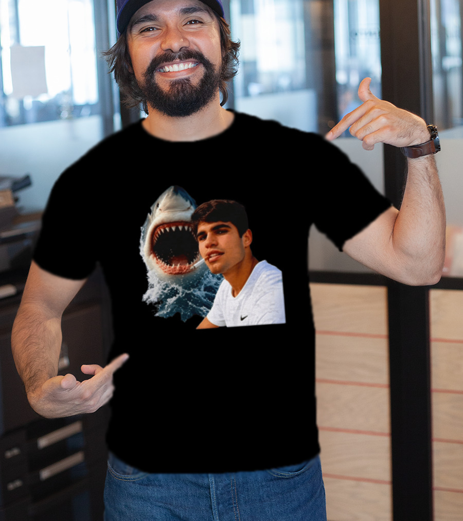 Carlos Alcaraz Smoking Shark Meme T-Shirt