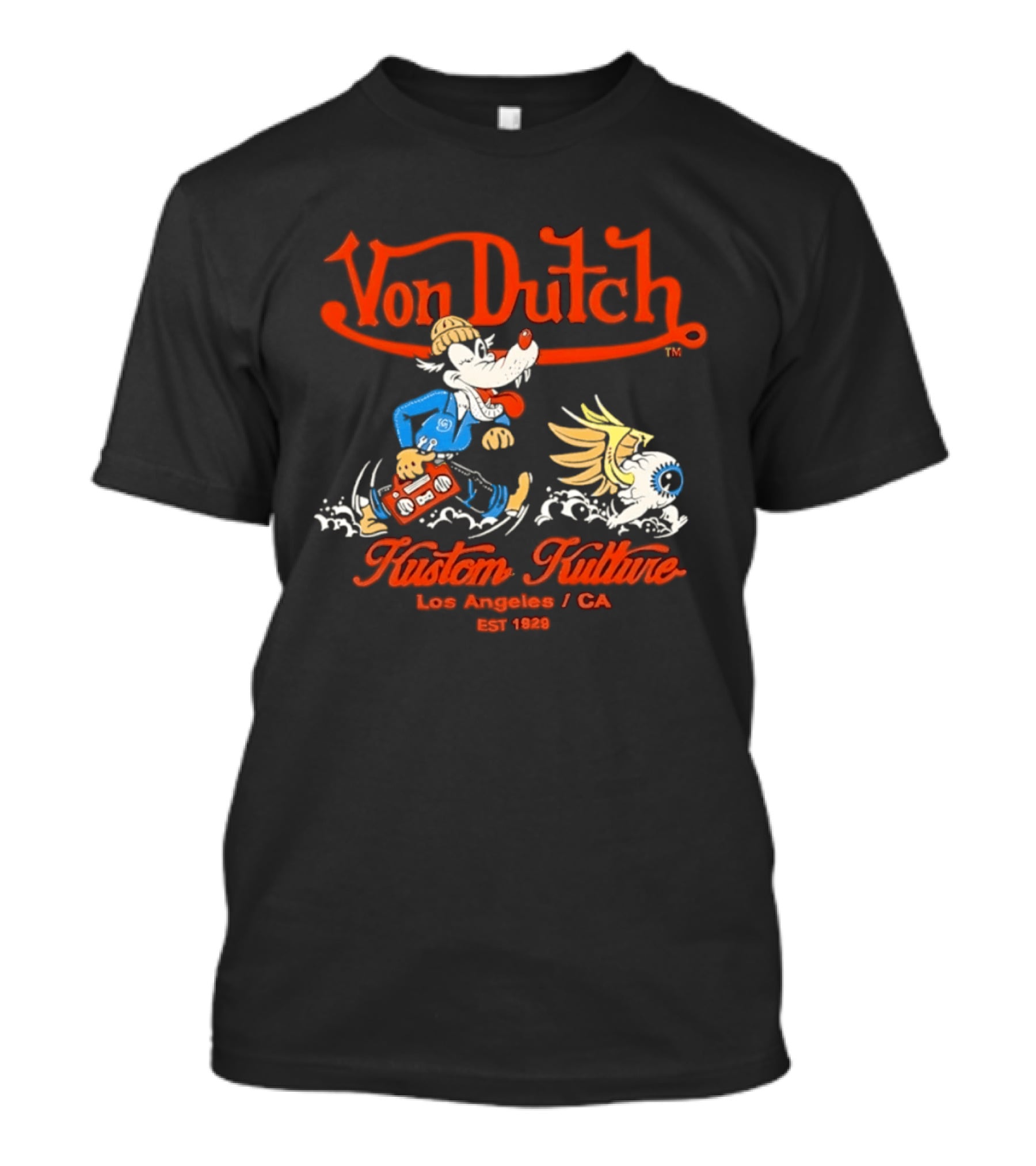 Von Dutch Kustom Kulture Los Angeles CA EST 1929 Animation T-Shirt