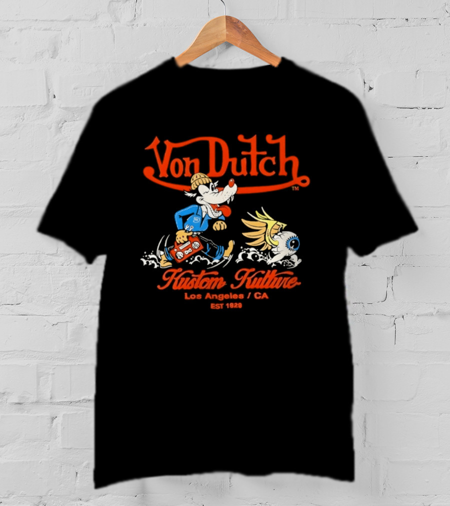 Von Dutch Kustom Kulture Los Angeles CA EST 1929 Animation T-Shirt
