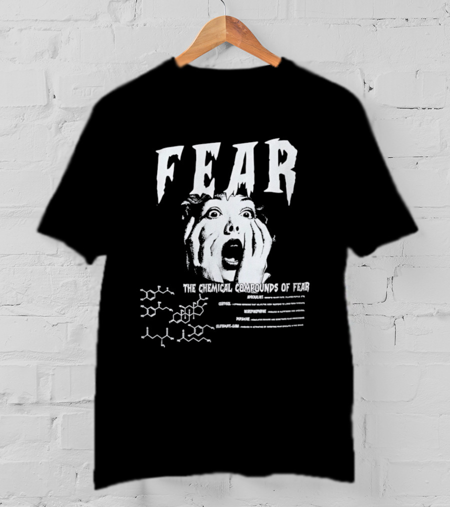 Fear The Chemical Compounds Of Fear Science Molecule Structures T-Shirt