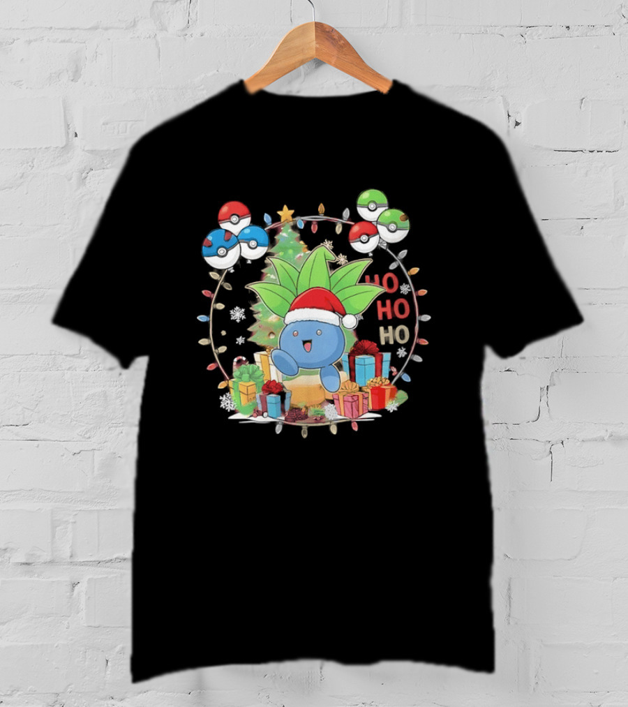 Oddish Ho Ho Ho Christmas Pokémon Festive Scene T-Shirt
