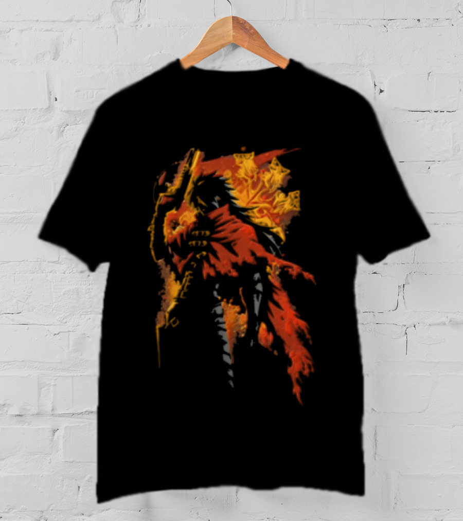 Hellsing Alucard Anime Red Cloak Gun Pose T-Shirt