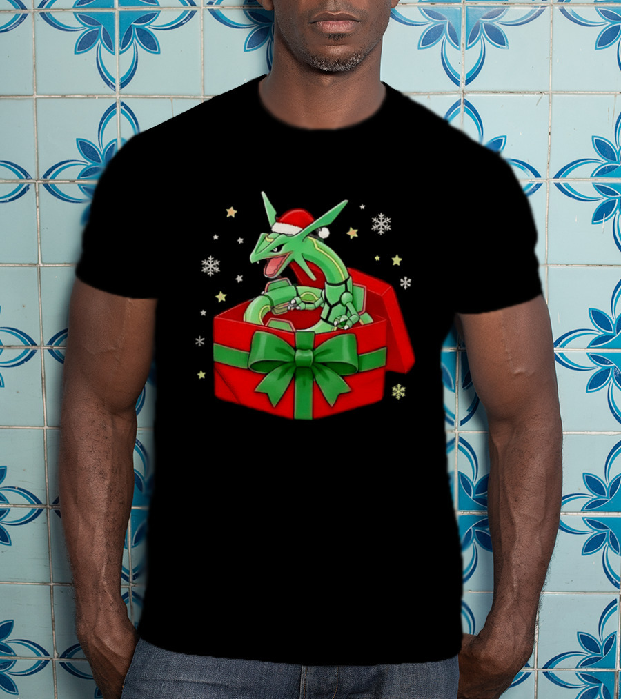 Rayquaza Christmas Box Pokémon Holiday Celebration T-Shirt