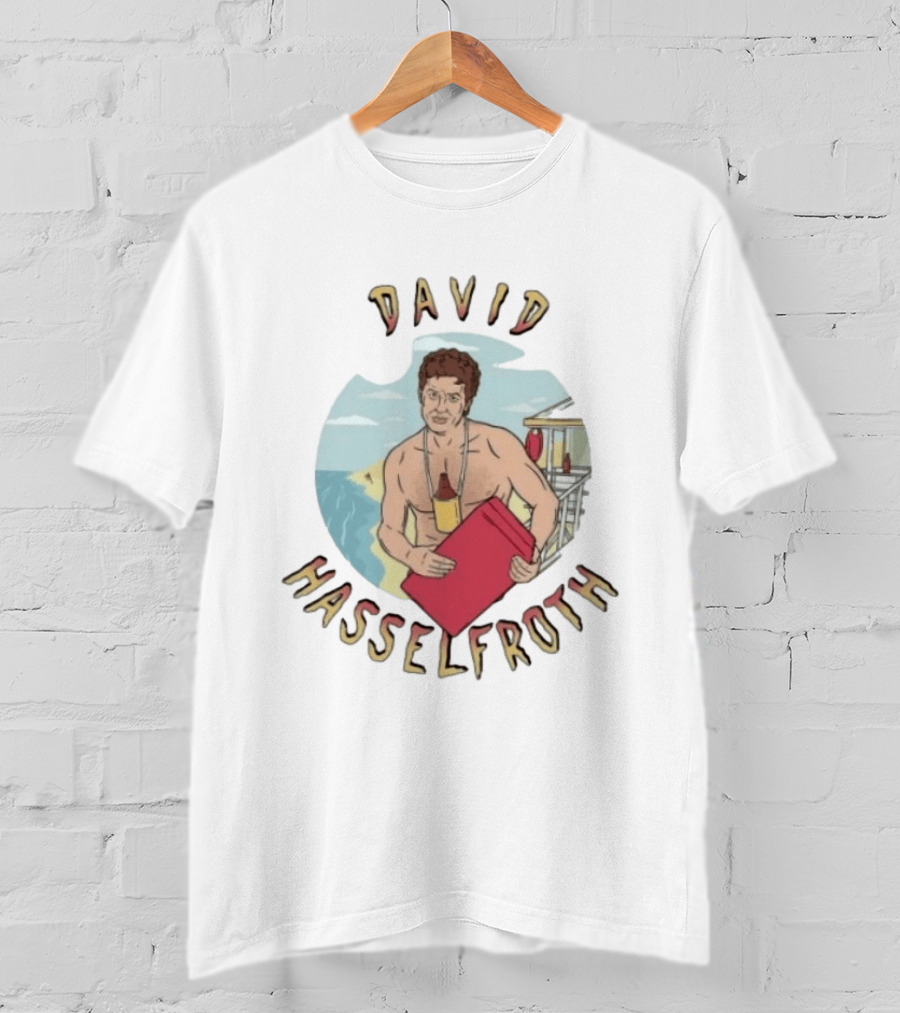 David Hasselfroth Lifeguard Bay Beach Rescue Scene T-Shirt