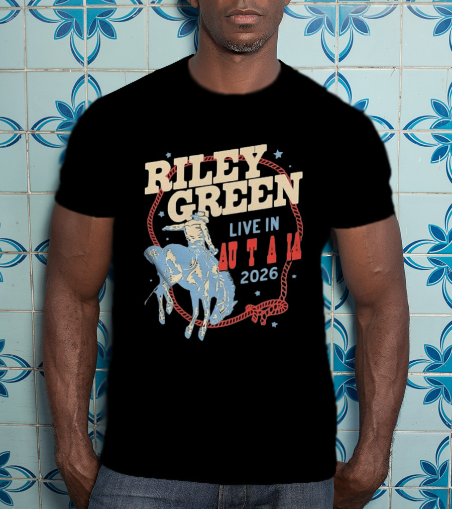 Riley Green Live In Australia 2026 Country Music Cowboy Rodeo T-Shirt