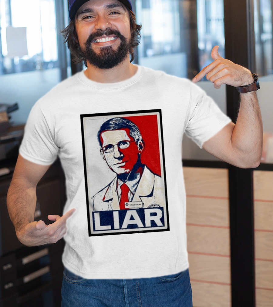 Dr Fauci Liar Political Parody Red White Blue T-Shirt