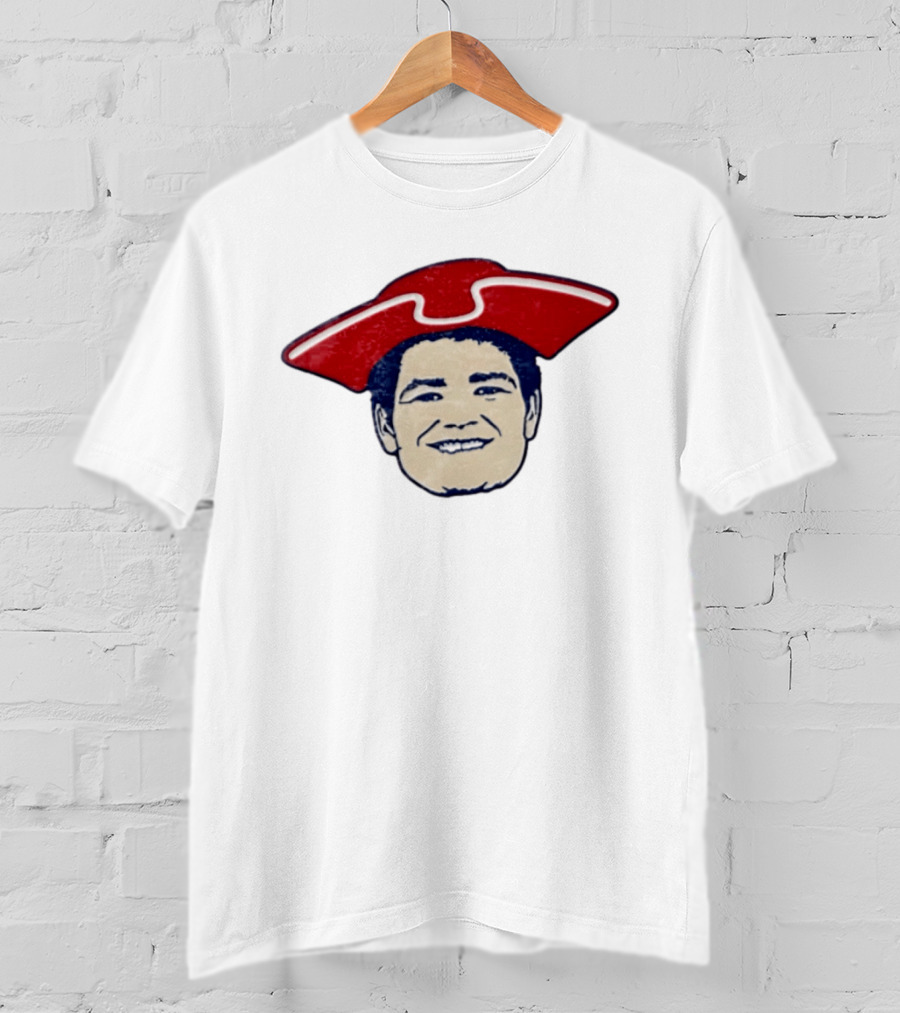 Drake Maye New England Captain Face Hat T-Shirt
