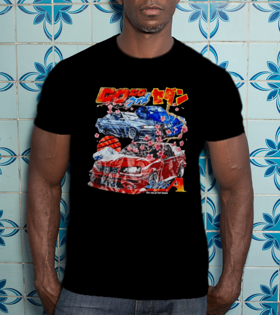 SEE YOU AT THE Track Modified Cars Cherry Blossoms Mountain T-Shirt