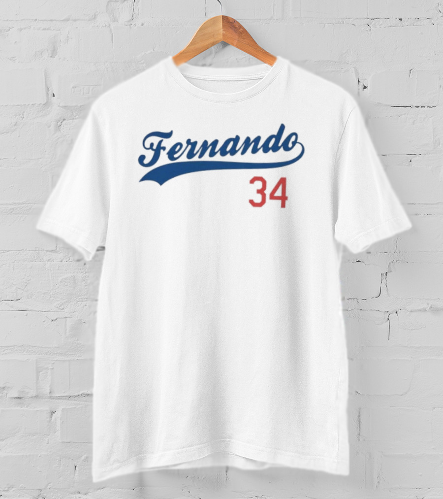 Fernando Script Dodgers 34 Iconic Baseball Player T-Shirt