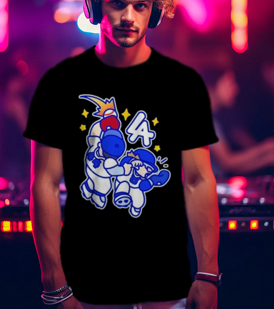 Shohei Ohtani Mookie Betts Cartoon LA Dodgers Baseball Clash T-Shirt