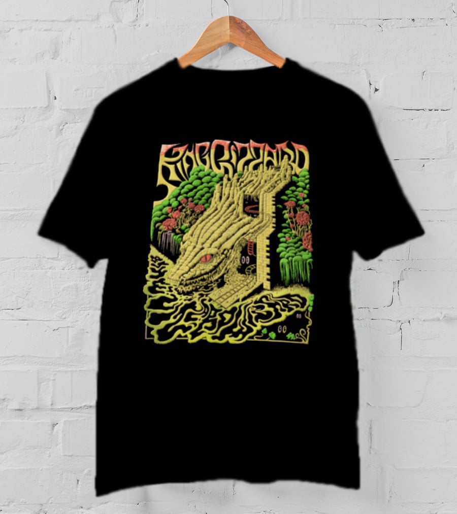 King Gizzard Reptile Head Stone Architecture Psychedelic T-Shirt