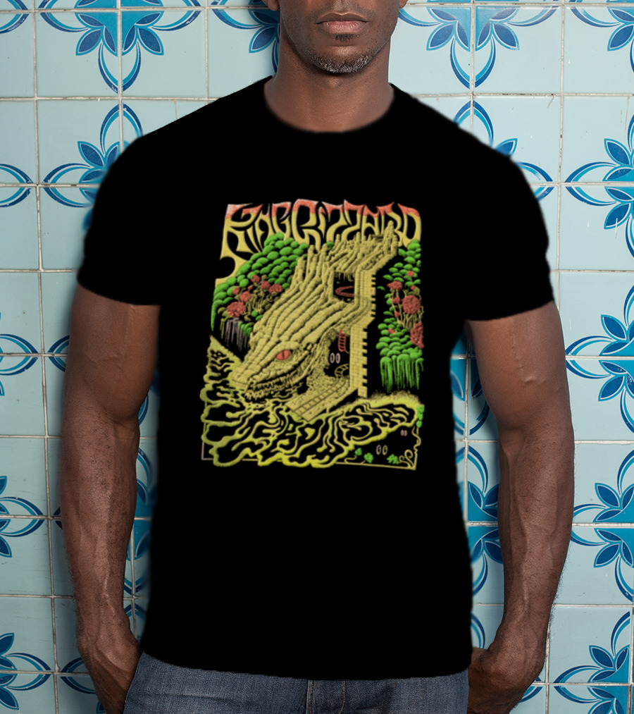 King Gizzard Reptile Head Stone Architecture Psychedelic T-Shirt