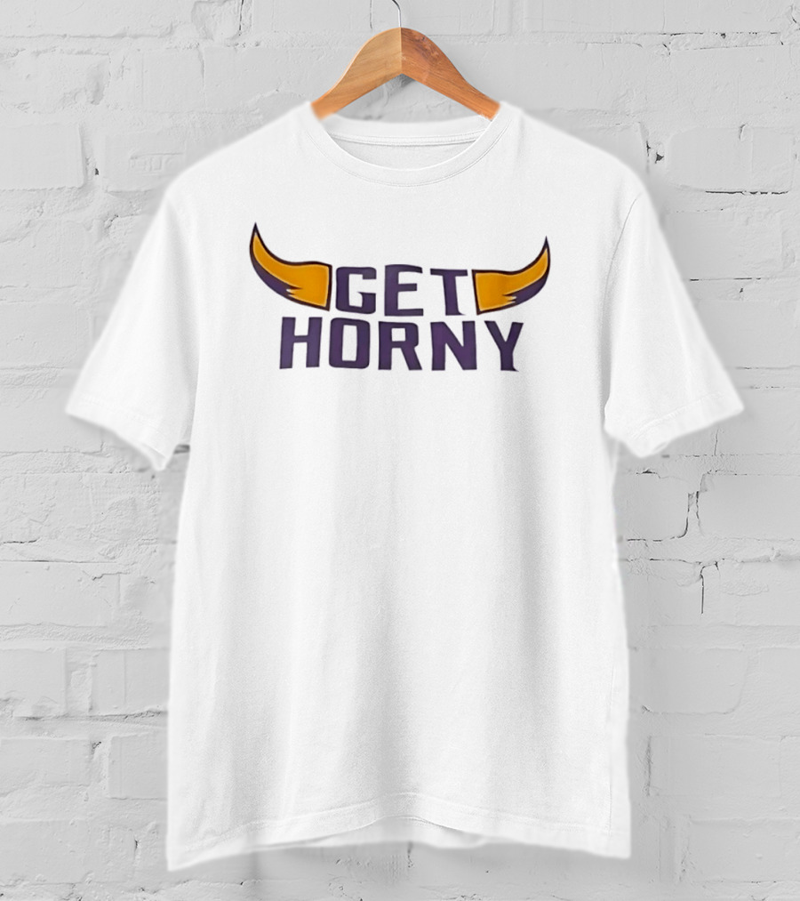 Get Horny Minnesota Vikings Horns Fan T-Shirt