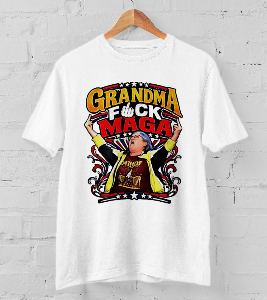 Grandma Fuck Maga Protest Middle Finger Gesture T-Shirt