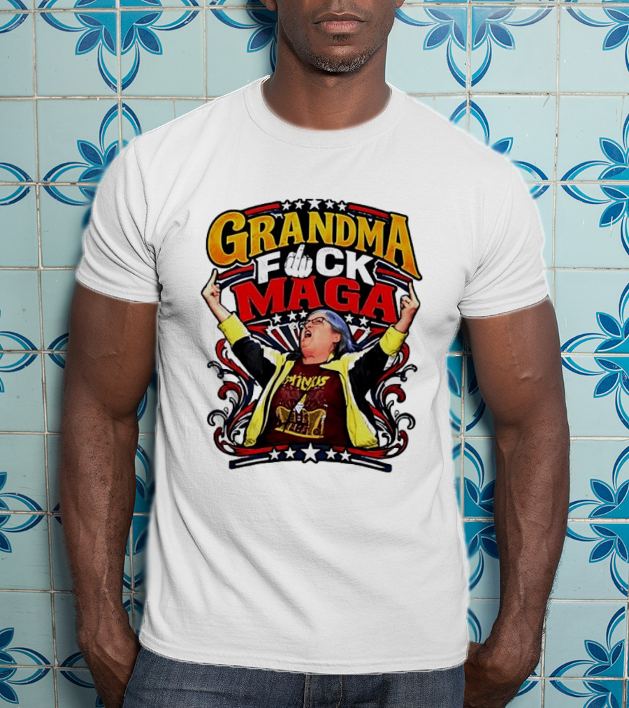 Grandma Fuck Maga Protest Middle Finger Gesture T-Shirt